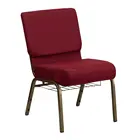 stacking connecting church chair with book rack burghandy