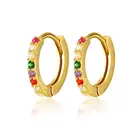 AD. hot hoop earring sterling silver jewelry statement multicolor drill hoop earrings for women
