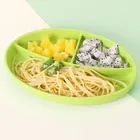 Kids Round Placemat Tray Toddlers Dinner Divided Food Plate Set Suction Silicone Baby Plate