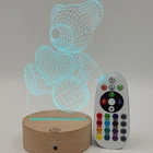 Led Night Light Wood Led Wholesale LED RGB Night Light Wood Base With Acrylic Sheet Table Lamp For DIY