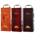 Hot selling single wooden box gift wine paper packaging for bottle