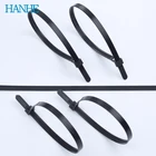 Customized Mountable Head Black Adjustable Tidy Straps Adjustable Zip Tie Reusable Fastening Cable Ties