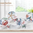 America Market Dishwasher Safe Ocean Coral Hotel Dinnerware Set For Child, Wholesale Cheap Price Melamine Dinnerware For Market