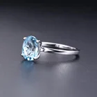 Abiding Solitaire Engagement Ring Natural Sky Blue Topaz Custom 925 Sterling Silver Jewelry Promise Wedding Ring For Bridal