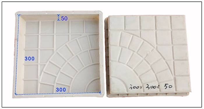 Plastic Concrete Pathway Paving Block Mold 300-300-50 110