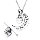 Fancy Loaded Heart And Moon Pendant Initial Silver Hot Sale Necklace Chain