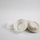 Easy Open End Paper Coffee Lid 100% Biodegradable Sugarcane Paper Cup Cover Compostable Coffee Cup Lid