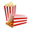 Customized Party Favour Wedding Pop Corn Packaging Container Striped Popcorn Box