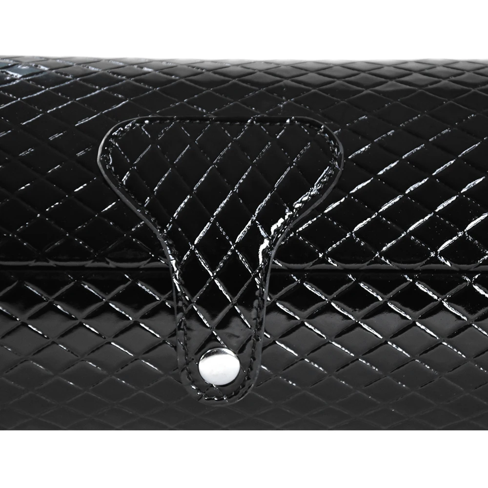 Custom hard shell portable travel leather cosmetic bag brush container