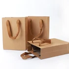 Wholesale Custom Printed Your Own Logo White Brown Kraft Gift Craft Shopping Paper Bag with Ribbon Handles