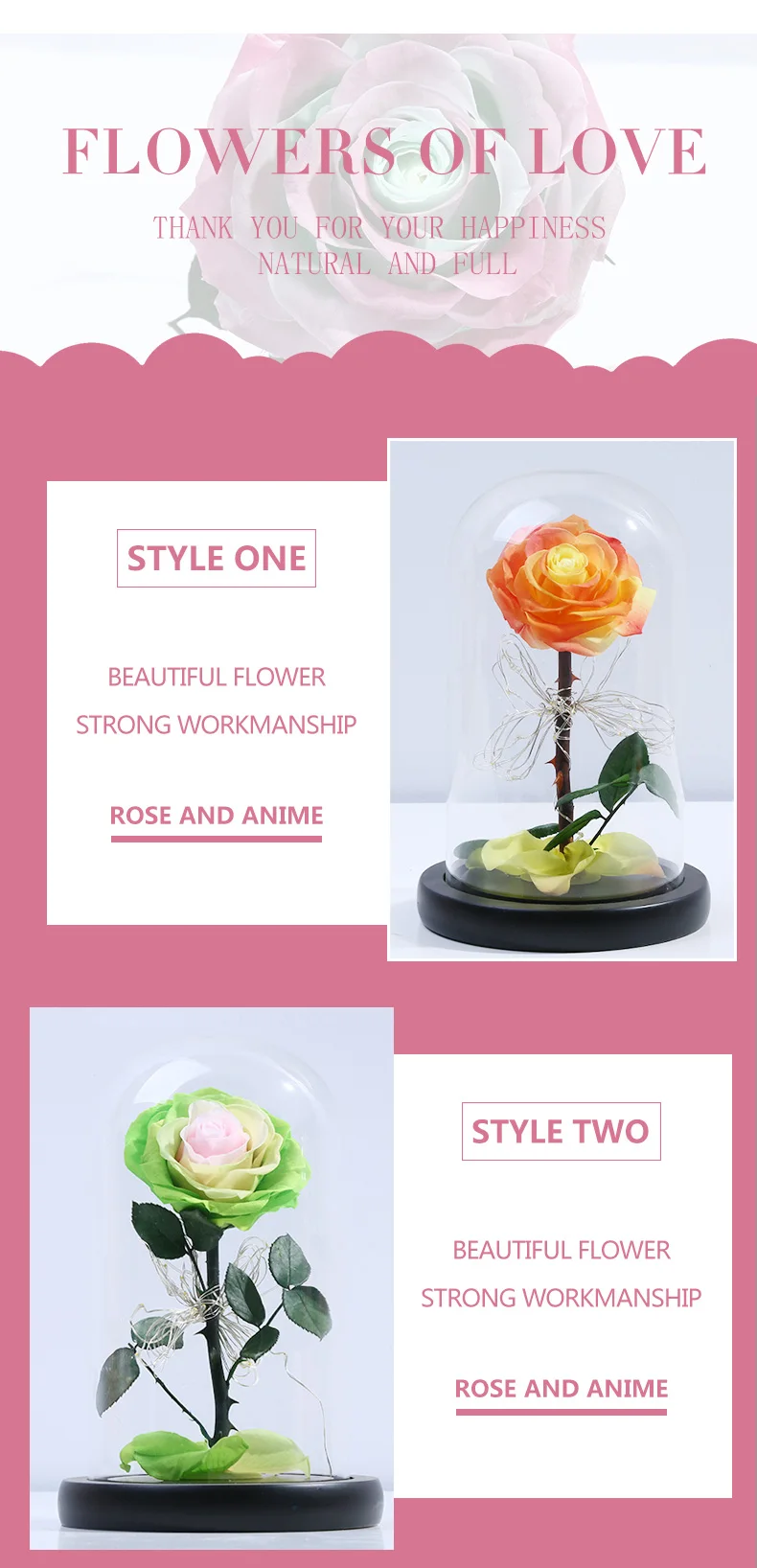 2020 new valentines day gifts blue glass rose blue rose in glass