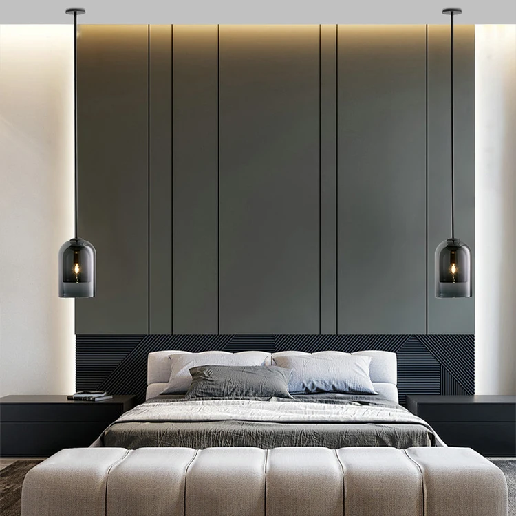 Factory sale modern style indoor use lamp shade glass E14 glass jar pendant light for hotel villa living room