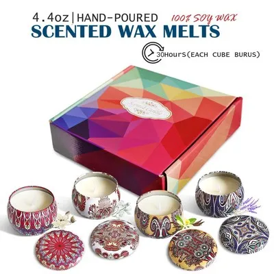 scented candles tinplate box gift candle set environmental