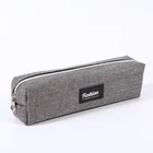 Polyester fabric gray custom printed branded pencil bag eco-friendly children pencil case for school