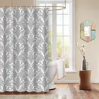 100% polyester European baroque design shower curtain thick decorative fabric shower curtain