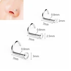 Geometric Hera Factory Outlet 316L Surgical Steel Fashion Nostril Piercing Nose Studs With 2.5MM Round White Zircon