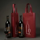 LOW MOQ Eco Natural Grocery Cotton Canvas Red Wine Bag Promotion