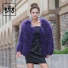 2019 natural Modern ladies fur coats Real Mongolian Lamb Fur coat women