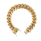 High quality hip hop Stainless Steel jewelry miami cuban link chain bracelet