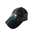 China custom PU leather visor hats wholesale embroidery logo baseball caps