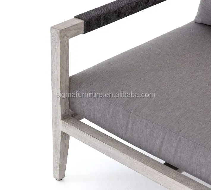 New arrival all weather outdoor furniture patio garden courtyard teak solid wood lounge chaise armchair