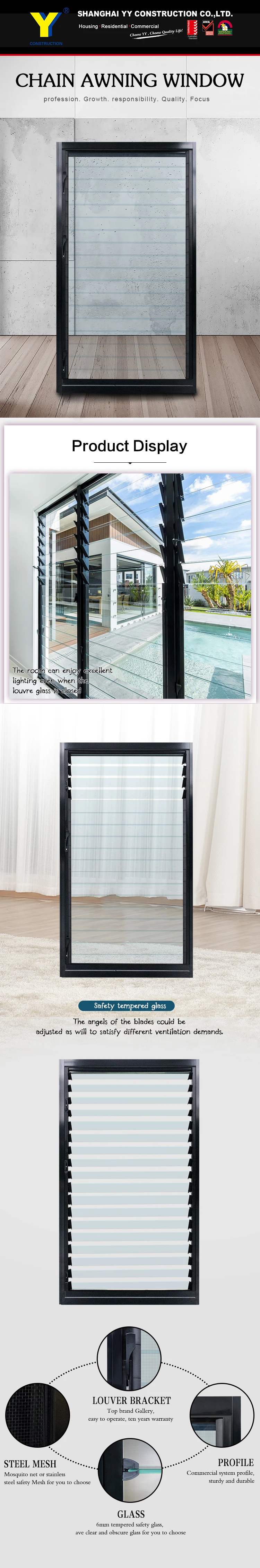 Exterior decorative window shutters / Aluminium double glazed windows and doors comply with Australian & New Zealand standards