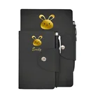 Holi 2020 new customizable logo black soft touch PU Mickey Mouse cover notebook planner