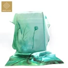 180*70cm Long Digital Printed Silk Satin Scarf Shawl Custom Female Fashion Classic Silk Feel Uniform Scarf