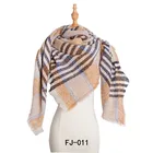 New fashion plain plaid customized print pashmina cashmere scarf square
