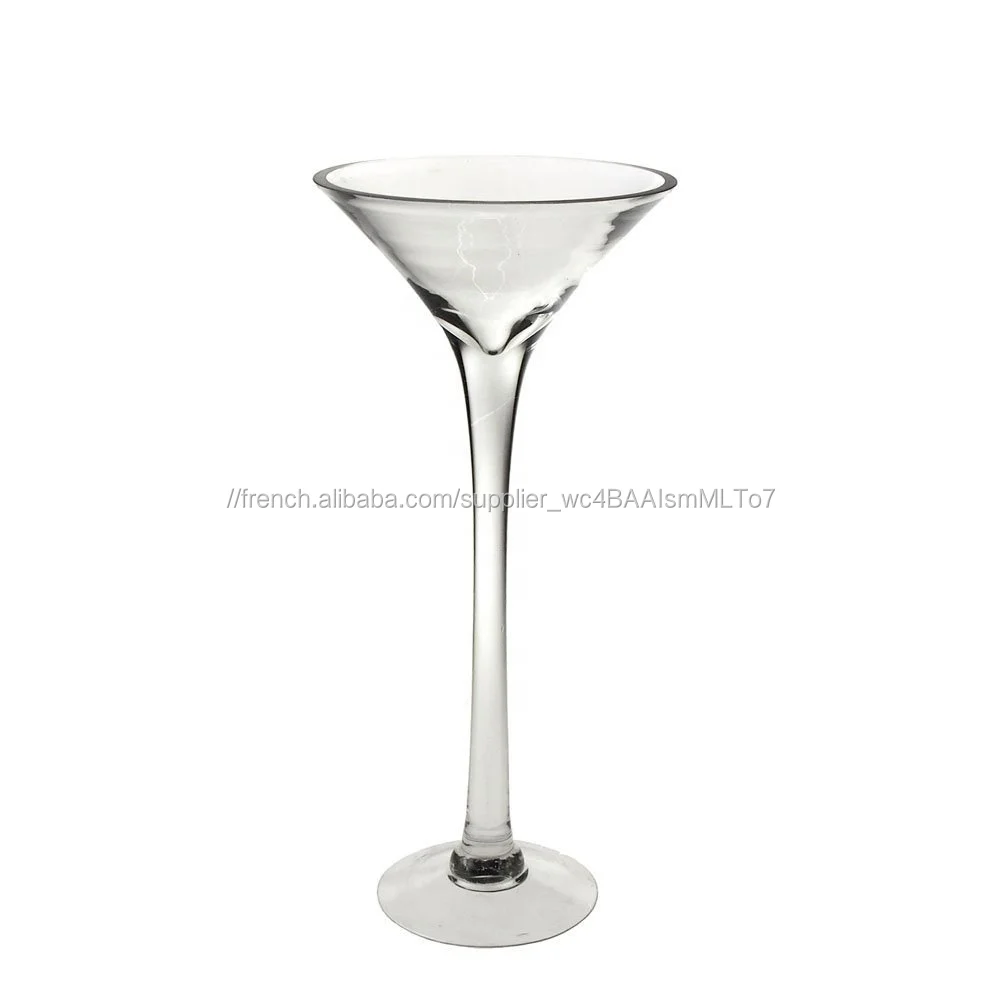 En gros table martini verre vases de mariage grand verre de table de fleurs, vase en verre clair décoration
