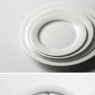 Chaozhou Factory 100% Pure Porcelain Dinnerware Microwave Safe Service Plates Dinner Plates