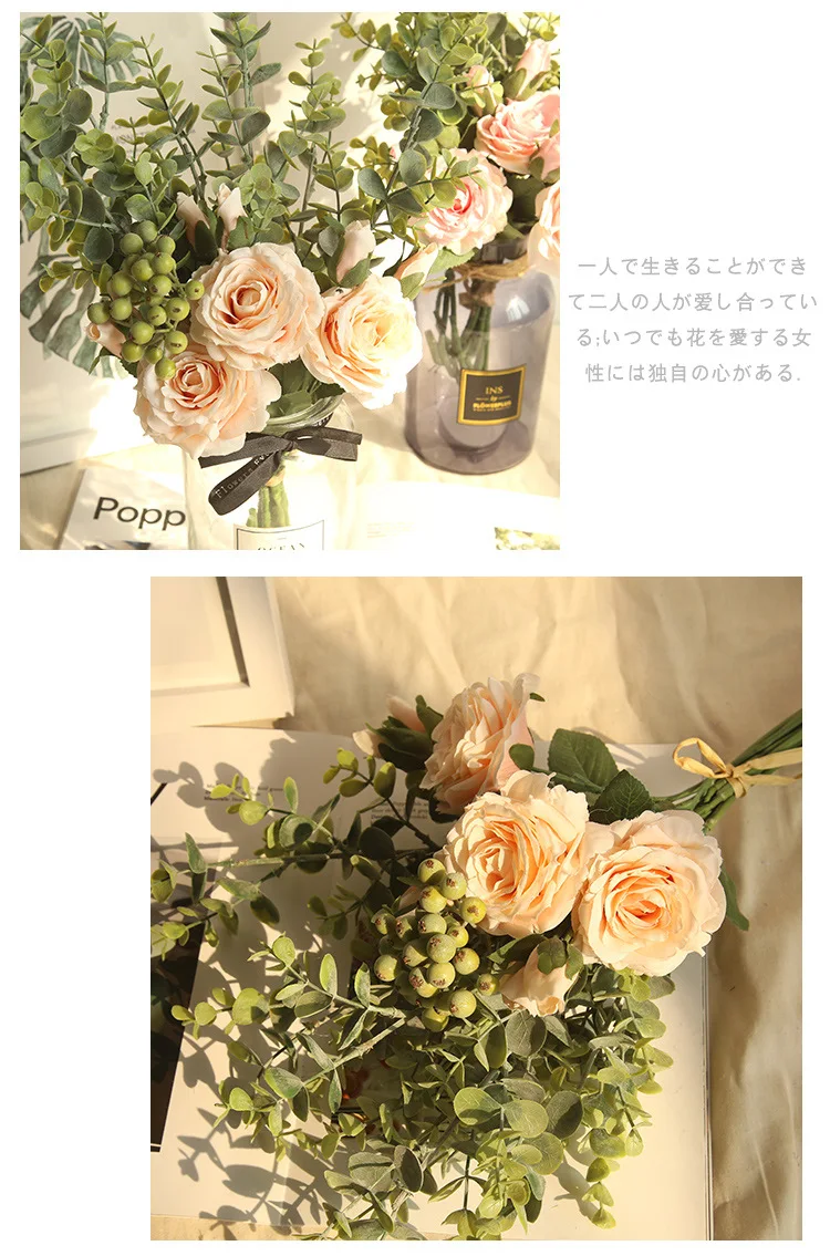 gift wholesale artificial flower rose bouquet for wedding