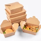 Disposable takeaway biodegradable printed paper fast food packaging