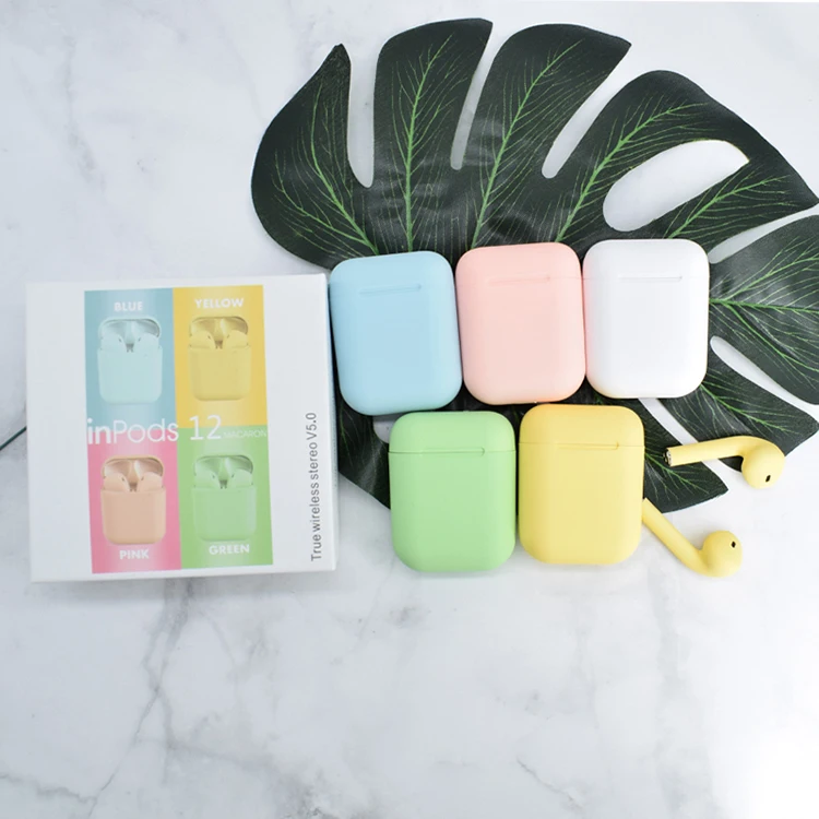 Tws Earphones Manufacturer Macarons Popular Wireless Headphones Inpods 12 Buletooth Earphone For Apple Mi Phone - ANKUX.COM