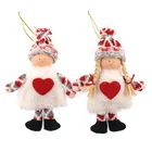 Doll Factory Customized Lovely Fabric Angel Christmas Hanging Decoration Doll With Red Heart