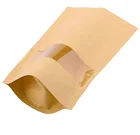XL Size 23x35CM 1KG Dried Fruit Packaging Stand Up Kraft Paper Zipper Bag with Window
