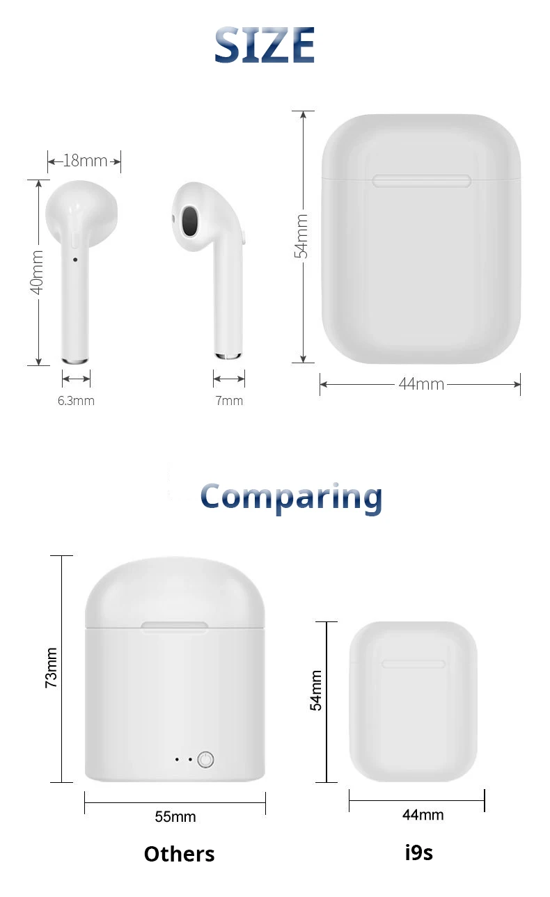i9s TWS Headphones Earphone Bluetooth Wired Headset Wireless Bluetooth Earphones - ANKUX.COM