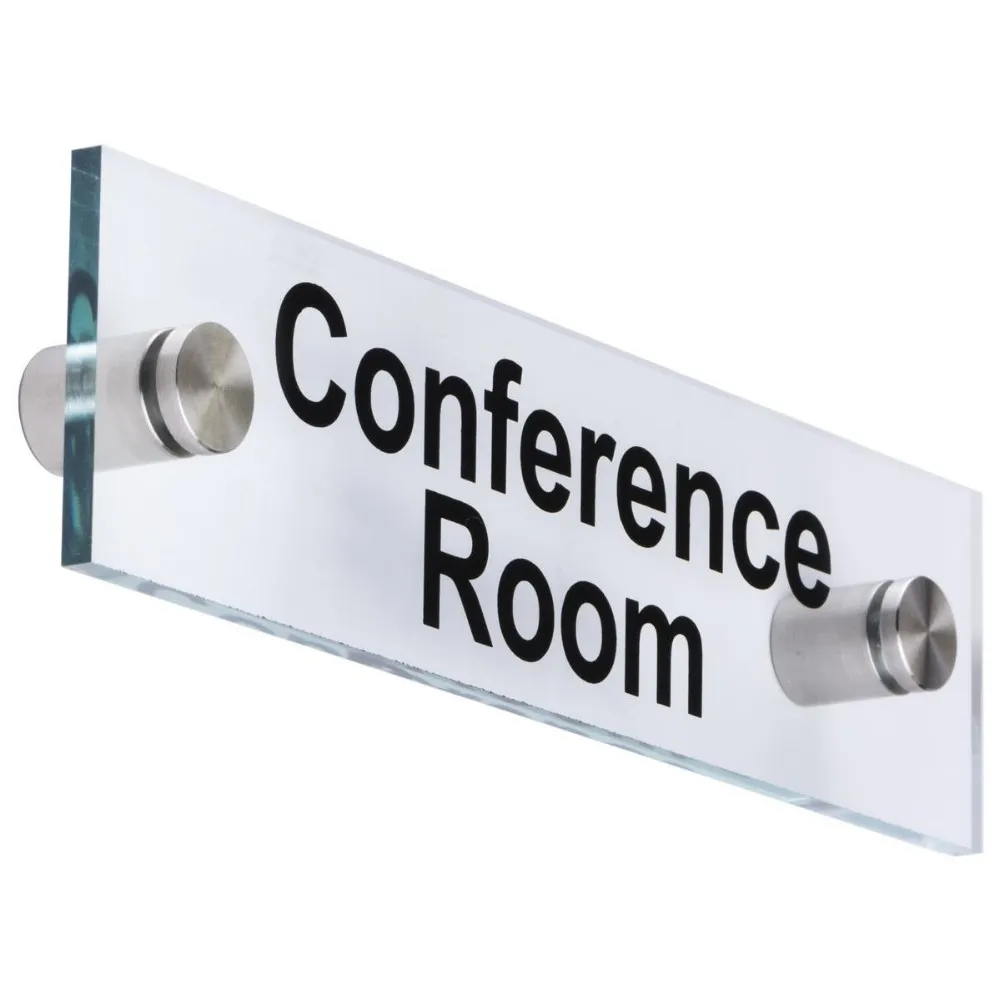 8 x 2 Inch Door Sign Conference Room Pre-Printed Clear