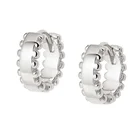 Gold Hoop Earrings Hoop High Quality Jewelry 925 Silver 18k Gold Plate Stacked Beaded Huggie Hoop Earrings
