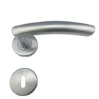 Euro market simple design modern brushed silver stainless steel sliding door handle and lock for privacy door