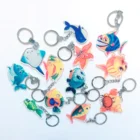 Wholesale custom plastic Ocean life Cartoon printed Acrylic charms Keychain