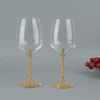 SH-Wine glass marker Mass Production Red Wine Glass Cup With Gold Foil crystal stand For Wedding Gift