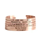 Gift Cuff 2 Mantra Bracelets Rose Gold Women Cuff Bracelets with Sayings Love You More Best Friend Bangle Jewelry for 2