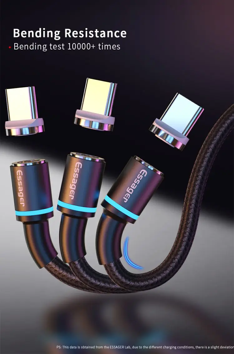 Essager 2019 Newest Magnetic Charging Data Micro USB Cable For android IOS Type C - ANKUX.COM
