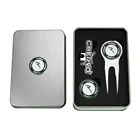 Golf Custom Golf Gift Set Tin Box And Golf Divot Tool Hat Clip Ball Marker Set For Golf Tournament