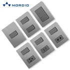 Electrical South American wall switch socket stainless 1gang light switches for homes with 2USB ports