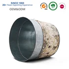 Pots Design Pot Wooden Design Garden Flower Pots 30 Cm Round Natural Birch Bark Covered Metal Bucket
