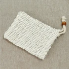Eco friendly Factory promotion Natural sisal fiber linen mesh drawstring soap bag