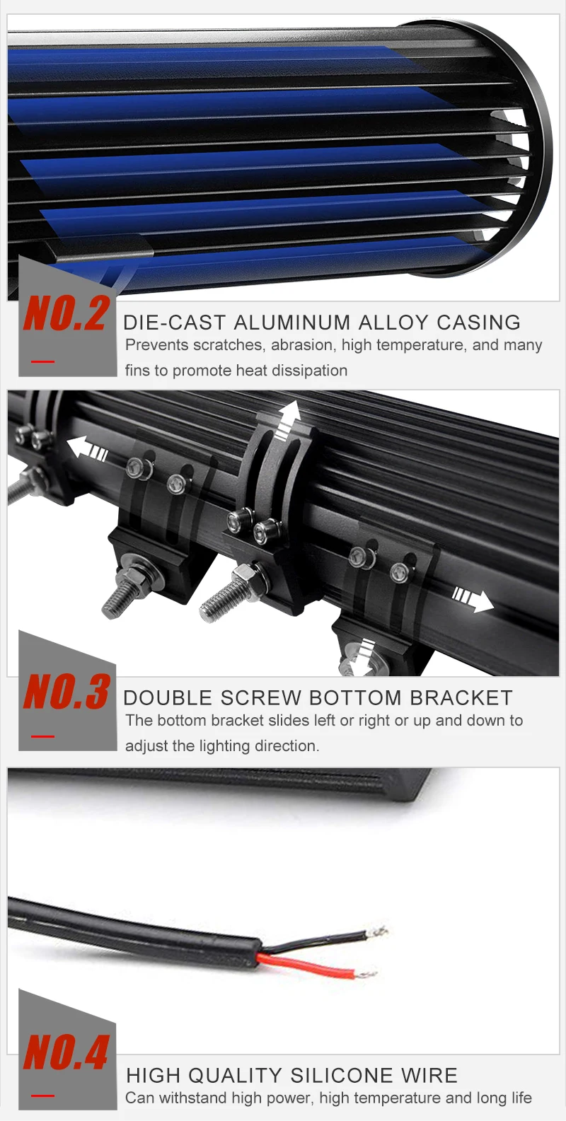 E-mark CE ROHS 100000 Lumen 12D 4 ROW 22" 32" 42" 52" Inch 24Volt Curved 12 Volt 22 inch car led light bar