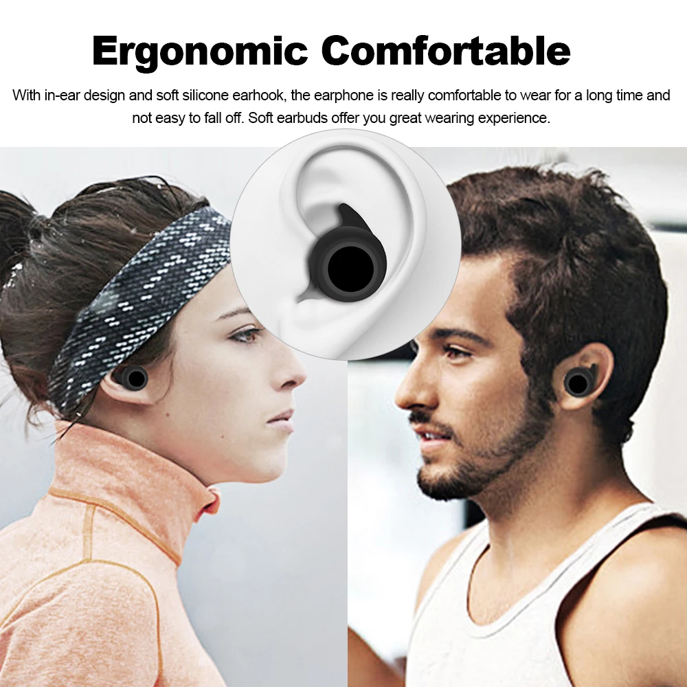 ZR900 TWS Bluetooth 5.0 Earphones IPX5 Waterproof Headsets True Wireless Headphones Stereo Sound Hands-free w/ Mic Charging Box - ANKUX.COM